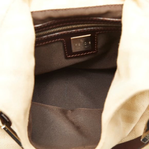 Fendi Zucca Handbag 26686 Beige Canvas Leather Ladies FENDI - Picture 8 of 12